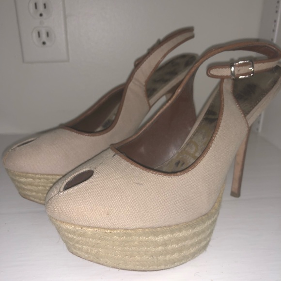 Sam Edelman Shoes - Sam Edelman linen/espradrille Nadia Heels